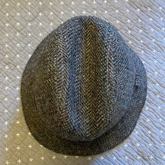 Pendleton Gray Tweed Hat wool vintage fedora bucket hat size medium - Picture 7 of 16